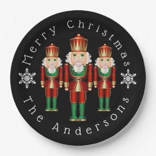 Red Green en Gold Kerstmis Nutcrackers Papieren Bordje