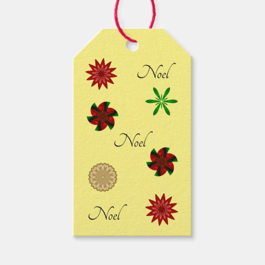 Red Green en Gold Noel Cadeaulabel (Voorkant)