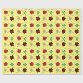 Red Green en Gold Noel Cadeaupapier (Vlak)