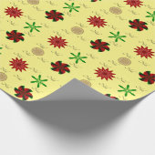 Red Green en Gold Noel Cadeaupapier (Hoek)
