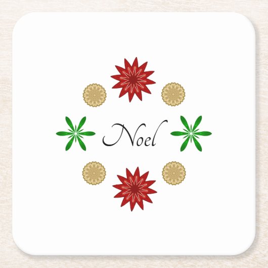 Red Green en Gold Noel Kartonnen Onderzetters (Voorkant)