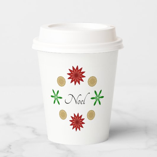 Red Green en Gold Noel Papieren Bekers (Voorkant)