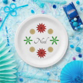 Red Green en Gold Noel Papieren Bordje (Feest)