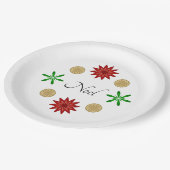 Red Green en Gold Noel Papieren Bordje (Gekanteld)