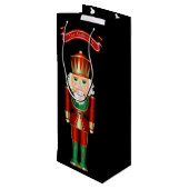 Red Green en Gold Nutcracker  Wijn Cadeautas (Achterkant Gekanteld)