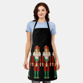 Red Green en Gold Nutcrackers Apron Schort (Gedragen)