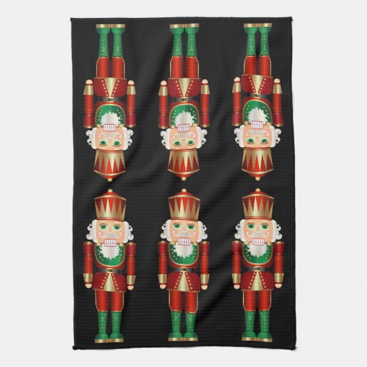 Red Green en Gold Nutcrackers Kitchen Towel Theedoek (Verticaal)