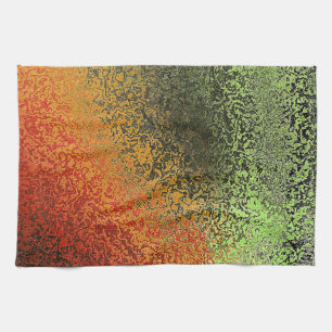 Red Green en Gold Pattern Theedoek
