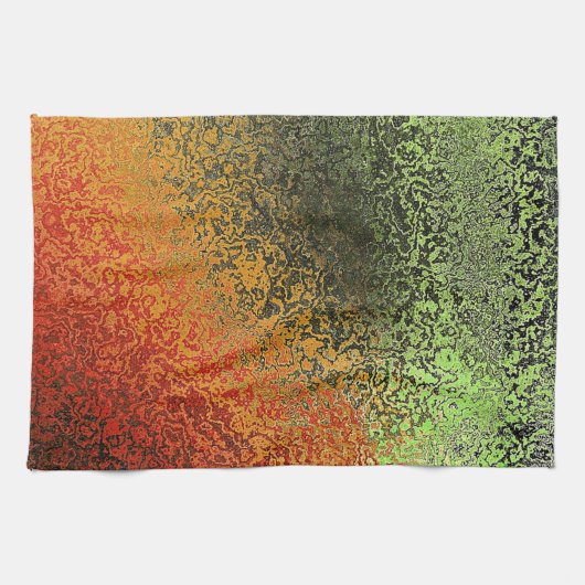 Red Green en Gold Pattern Theedoek (Horizontaal)