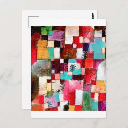 Red Green en Violet, Paul Klee Briefkaart (Voorkant / Achterkant)