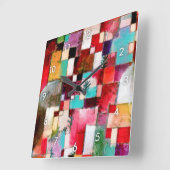 Red Green en Violet, Paul Klee Vierkante Klok (Hoek)