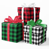 Red Green en White Buffalo Pset met kerstmis Inpakpapier Vel