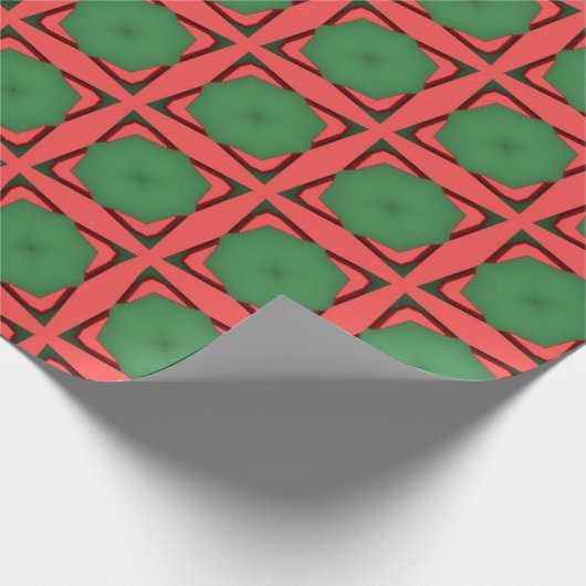 Red Green Ethnic Patroon Cadeaupapier (Hoek)