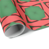 Red Green Ethnic Patroon Cadeaupapier (Rol Hoek)