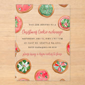 Red Green Festive Cookie Exchange Christmas Party Acryl Uitnodigingen (Voorkant)