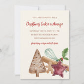 Red Green Festive Cookie Exchange Christmas Party Kaart (Voorkant)