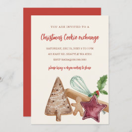 Red Green Festive Cookie Exchange Christmas Party Kaart