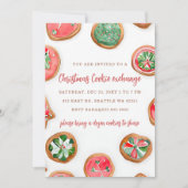 Red Green Festive Cookie Exchange Christmas Party Kaart (Voorkant)