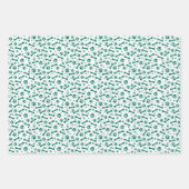 Red Green Festive Paw Print Patroon Inpakpapier Vel (Voorkant 3)