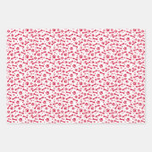 Red Green Festive Paw Print Patroon Inpakpapier Vel (Voorkant 2)
