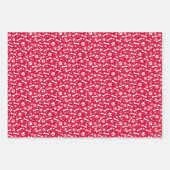 Red Green Festive Paw Print Patroon Inpakpapier Vel (Voorkant)