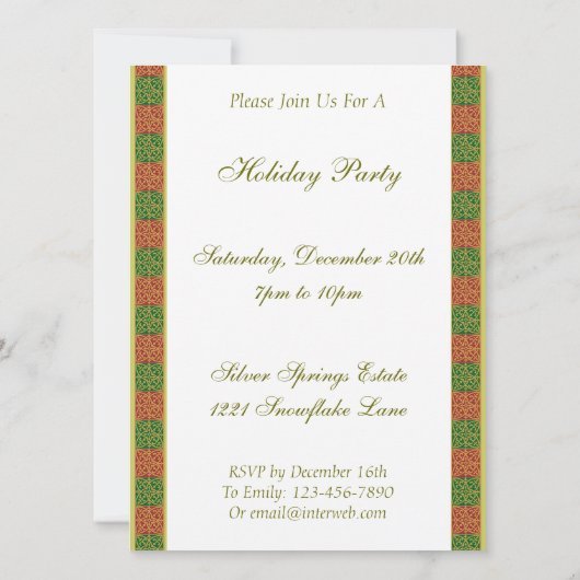 Red Green Fleur de Lis Custom Holiday 5.5x7.5 Kaart (Achterkant)