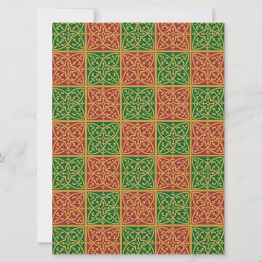 Red Green Fleur de Lis Custom Holiday 6.5x8.75 Kaart (Voorkant)