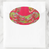 Red & Green Flora  Hakuna Matata Gifts Ovale Sticker (Tas)