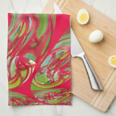 Red & Green Flora  Hakuna Matata Gifts Theedoek (Quarter Fold)