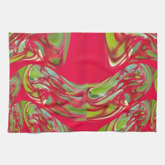 Red & Green Flora  Hakuna Matata Gifts Theedoek (Horizontaal)