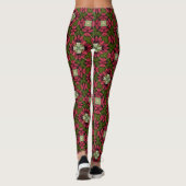  Red & Green Floral Kaleidoscope Leggings (Achterkant)