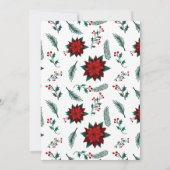 Red Green Floral met kerstmis, Pattern Invitati Kaart (Achterkant)