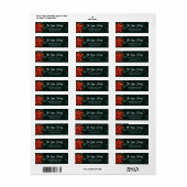 Red Green Floral met kerstmis Wreath poinsettia Etiket (Full Sheet)