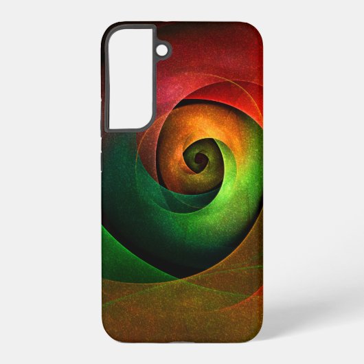 Red Green Floral Modern Abstract Art Pattern #21 Samsung Galaxy Hoesje (Achterkant)