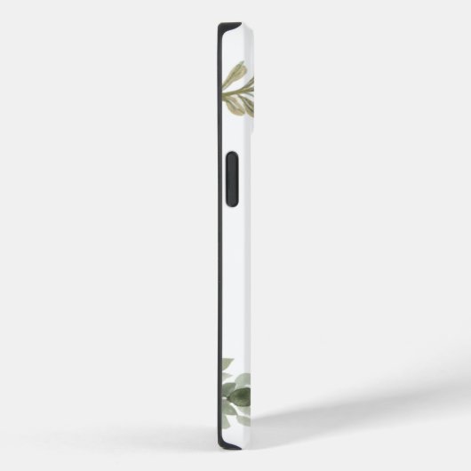 Red Green Floral Monogram Kerstmis Case-Mate iPhone Case (Achterkant / Rechts)