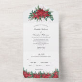 Red Green Floral trouwt in één uitnodiging (Binnen)