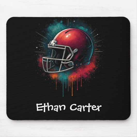 Red Green Football Helmet Kids Mousepad Muismat (Voorkant)