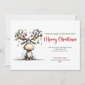 Red Green Funny Reindeer Christmas Greeting Feestdagenkaart (Voorkant)