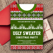 Red Green Funny Tacky Ugly Sweater kerstparty Kaart