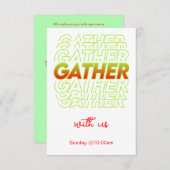 Red Green Gather met ons Kerk Uitnodigen Kaart (Voorkant / Achterkant)