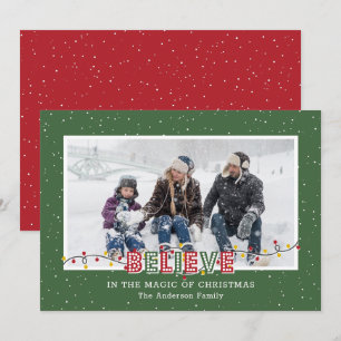 Red Green gelooft in de Magic of Kerstfoto Feestdagenkaart