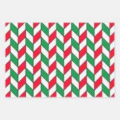 Red Green Geometric Pattern Inpakpapier Vel (Voorkant 3)