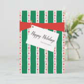 Red Green Gift Wrapping 2 Photo Holiday Kaart (Staand voorkant)
