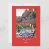 Red Green Gift Wrapping 2 Photo Holiday Kaart (Achterkant)