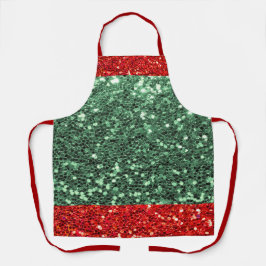 Red Green Glitter Holiday kerstkoking Schort