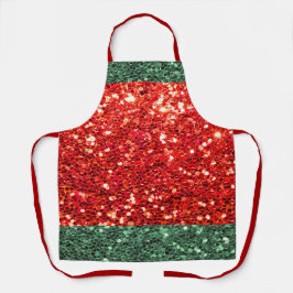 Red Green Glitter Holiday Kerstmis Apron Schort