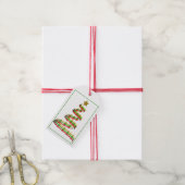 Red Green Gold Abstracte Art Ribbon-kerstboom Cadeaulabel (Met Touw)