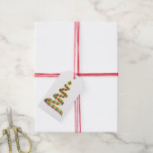 Red Green Gold Abstracte kerstboom Cadeaulabel (Met Touw)