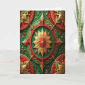 Red Green Gold Decorative Holiday Card Kaart (Voorkant)