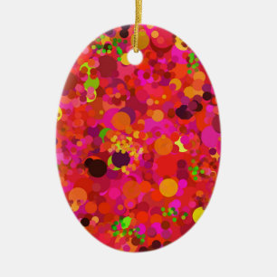 Red Green Gold en roze Stippen Modern Ornament